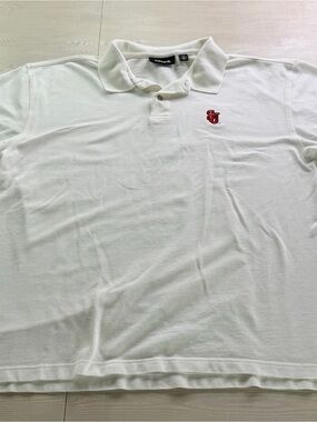 Ashworth White Polo Shirt with Red st. John’s Logo - Classic Men's Golf Polo